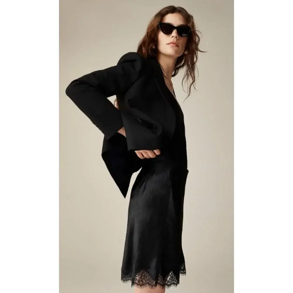 JCrew Women's Classic Madelyn Four-Season Stretch Blazer CC289 Black Size 12 NWT